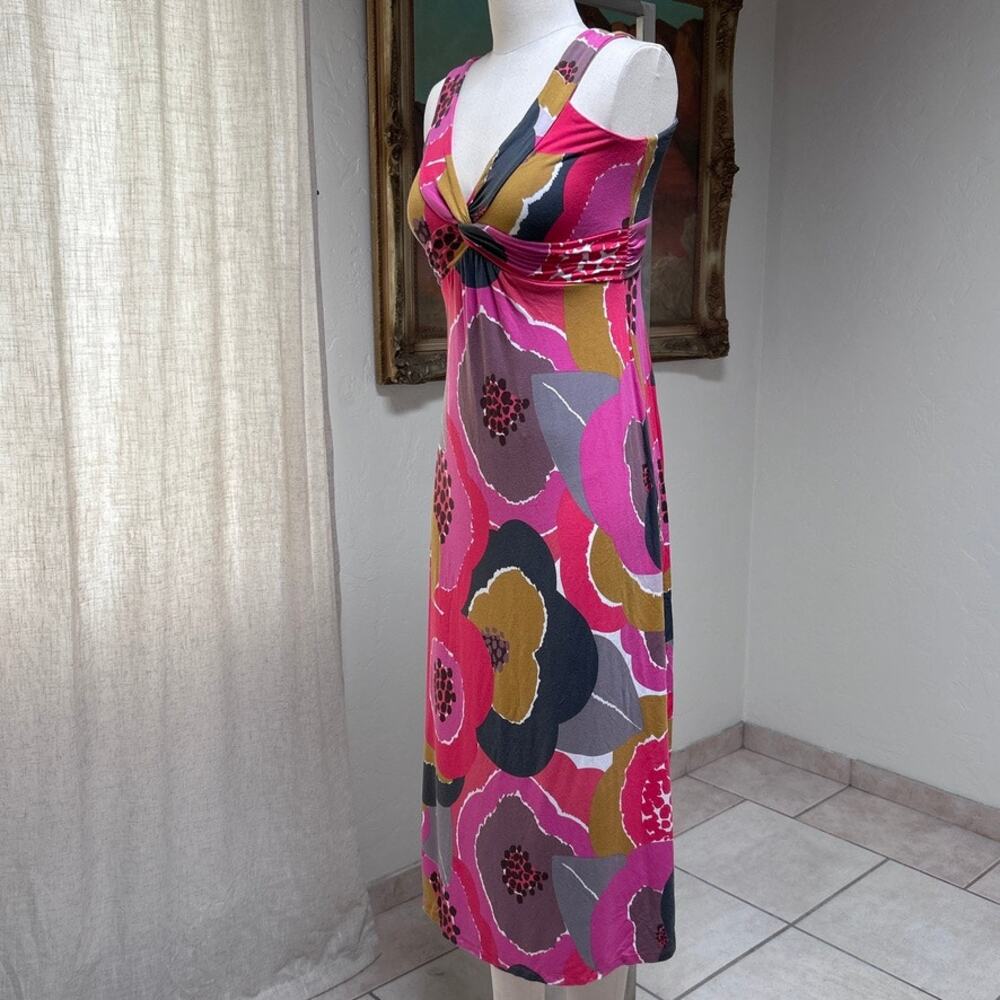 Boden Twist Front Maxi Dress Pink Floral Mod Retro Sleeveless Petite 6P - Picture 4 of 15